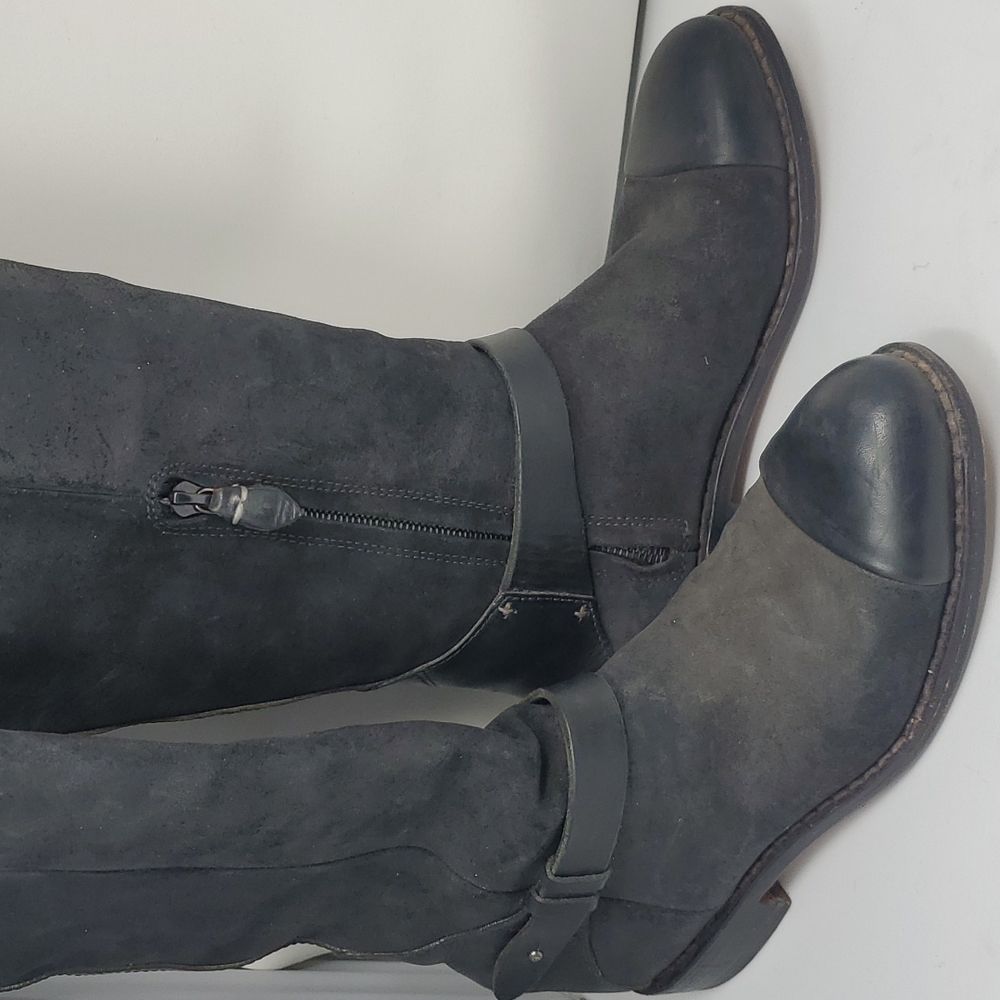 Rag & Bone Knee High Leather Moto Boots